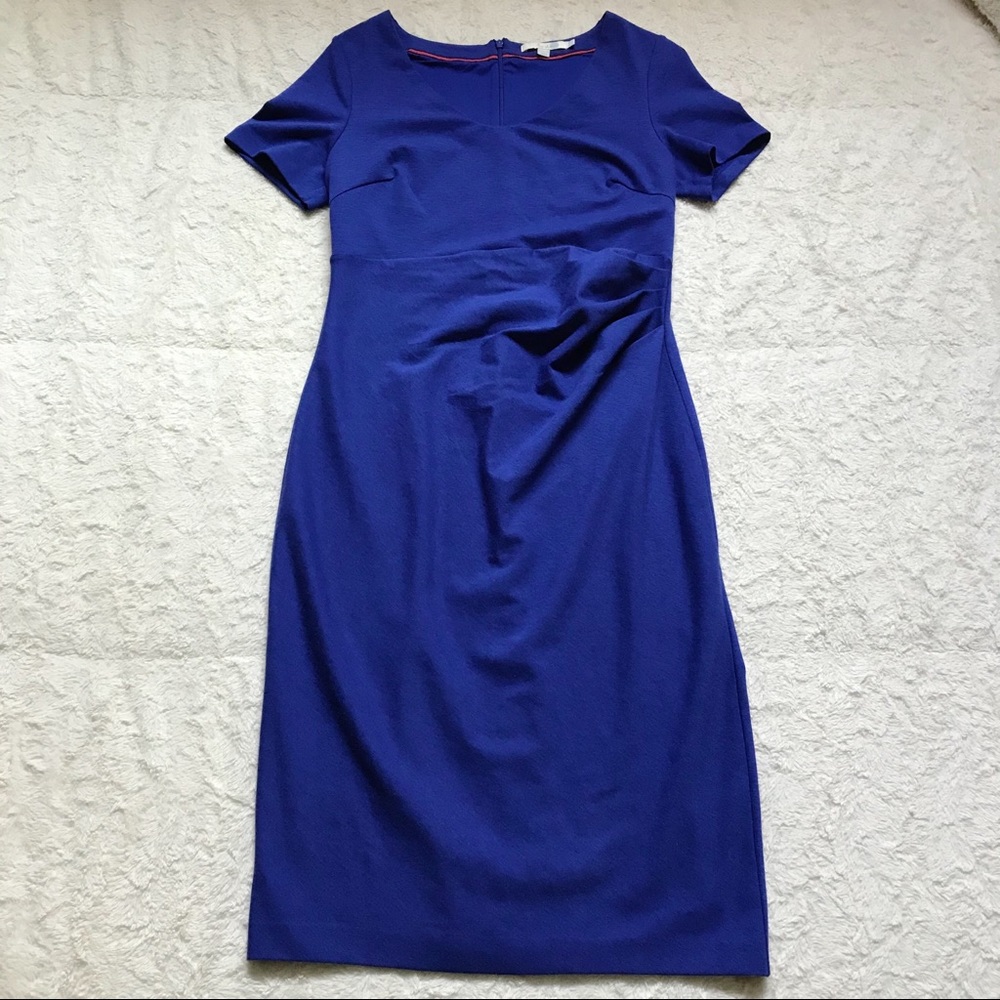 Boden Cobalt Blue Stretchy Short Sleeve Midi Dress